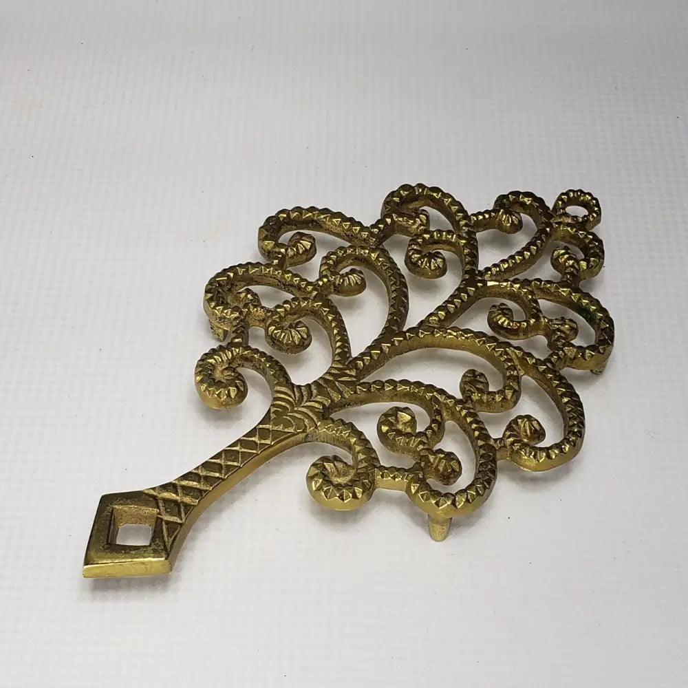 Solid Brass Trivet Or Plant Stand Family Tree (Vintage) Decor