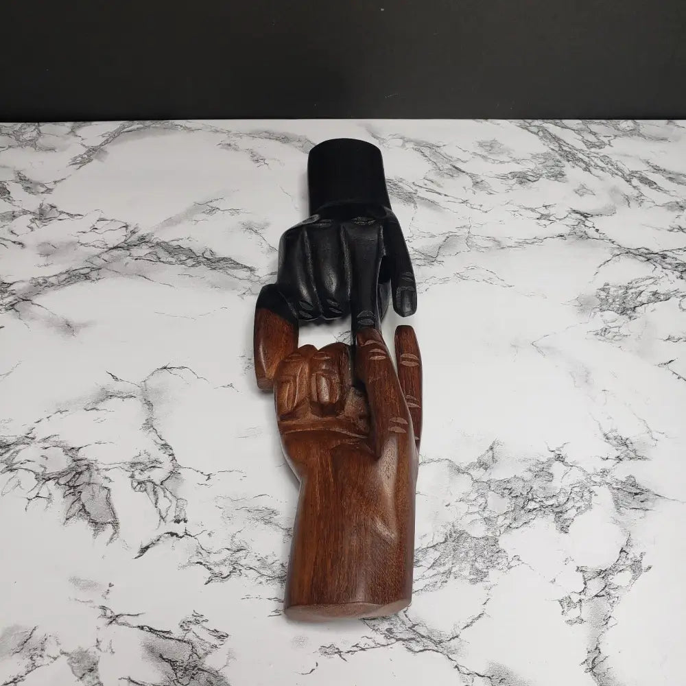 Solid Wood Hand Carved Hands Sculpture Decor