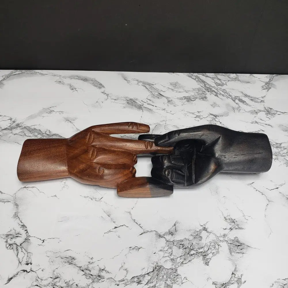 Solid Wood Hand Carved Hands Sculpture Decor