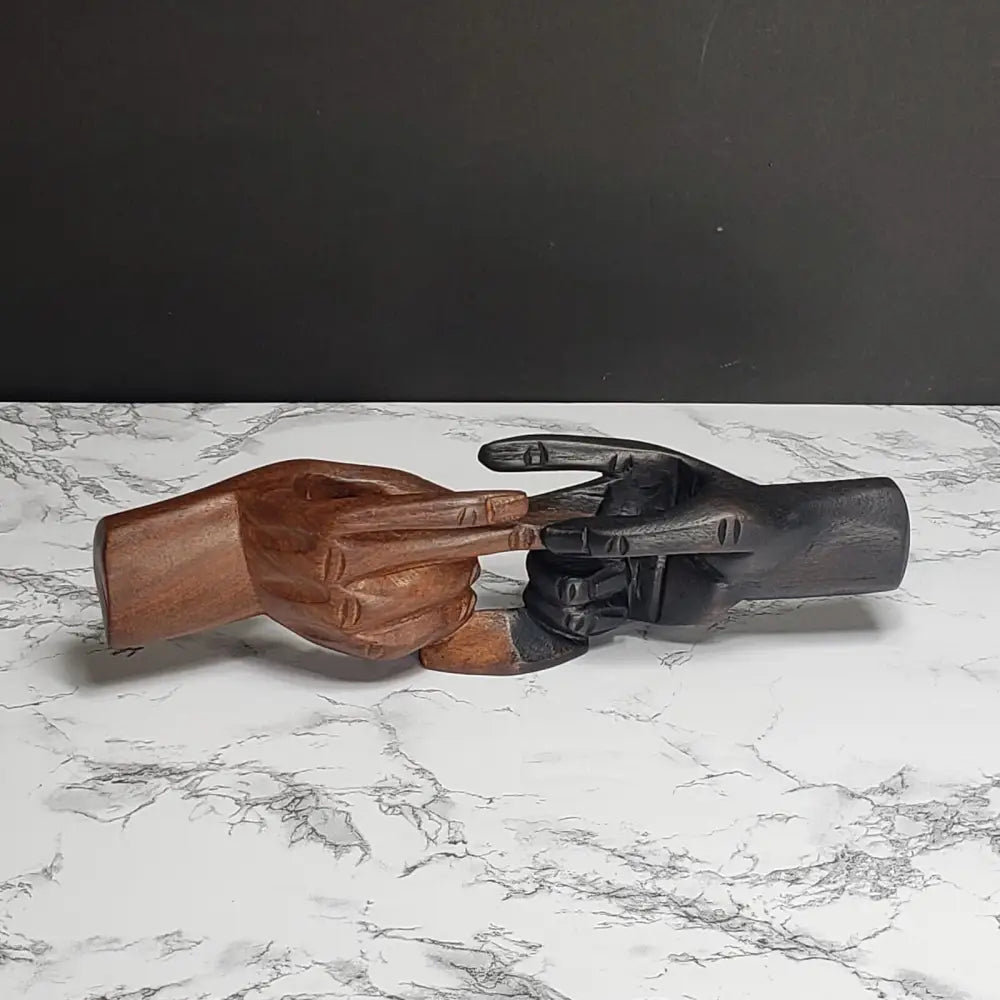 Solid Wood Hand Carved Hands Sculpture Decor