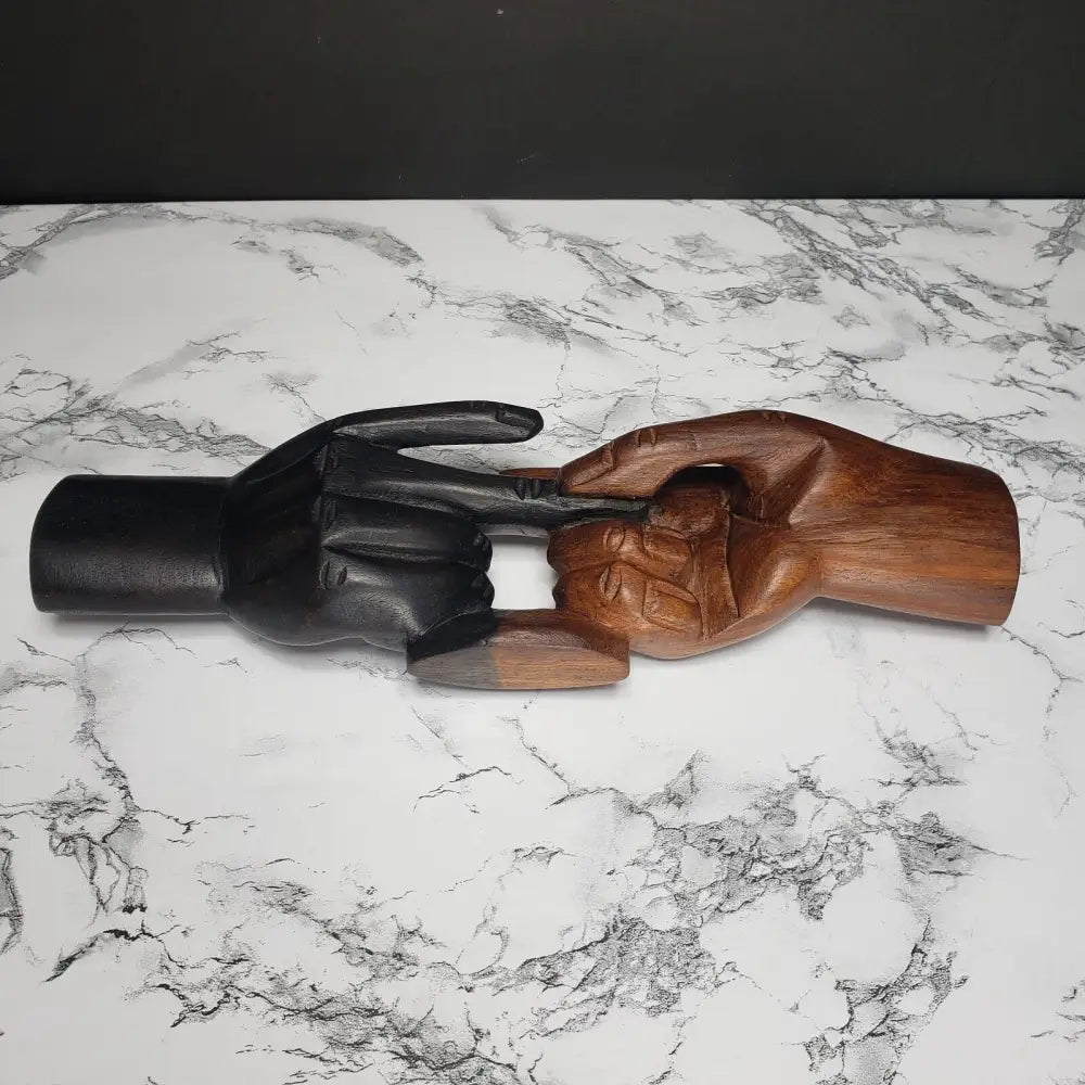 Solid Wood Hand Carved Hands Sculpture Decor