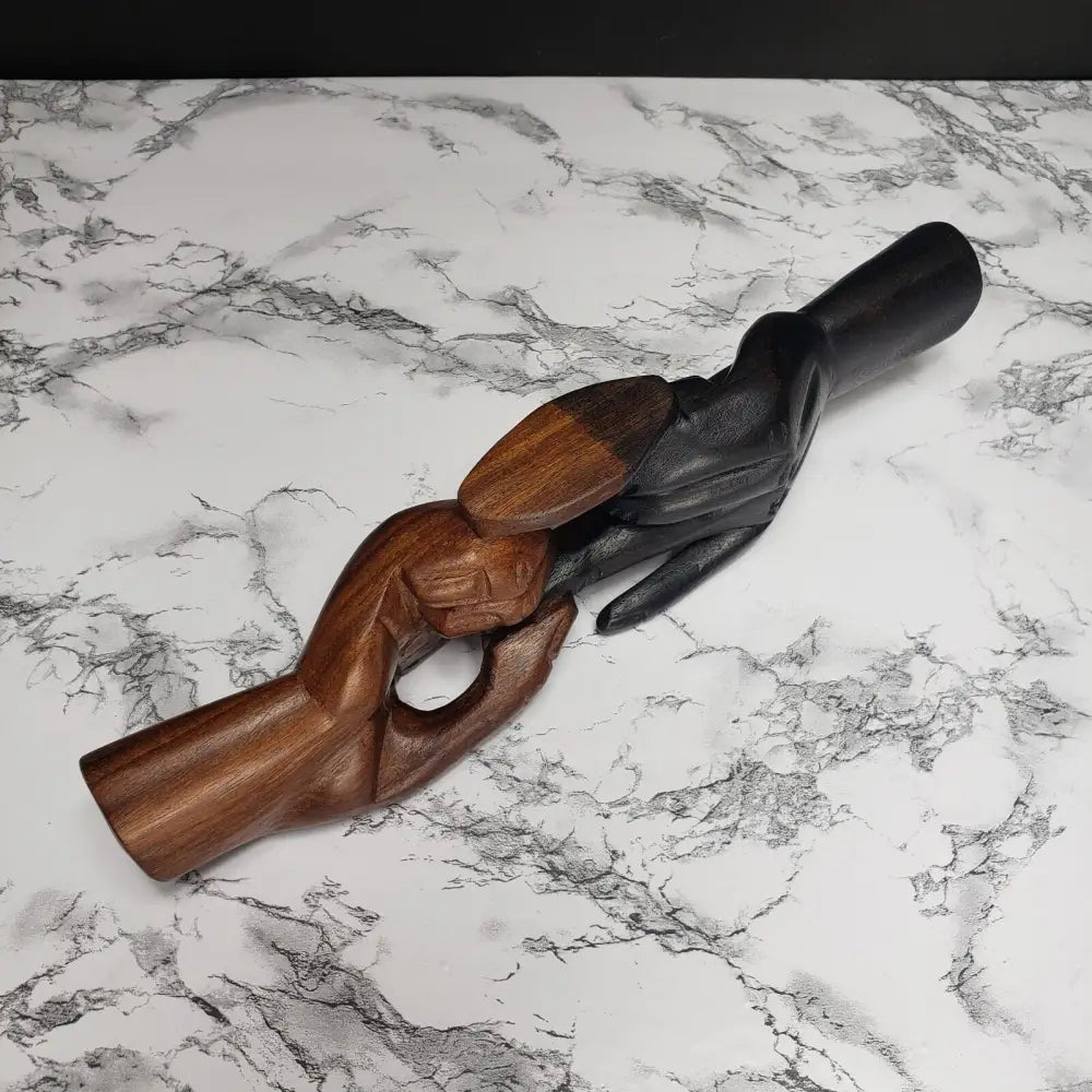 Solid Wood Hand Carved Hands Sculpture Decor
