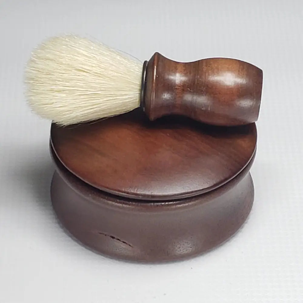 Solid Wood Mens Shaving Bowl & Brush Kit Decor