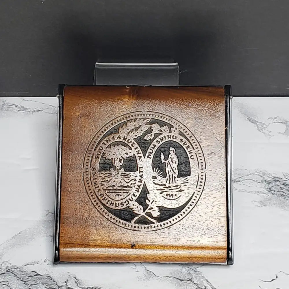 Wood South Carolina Post It Note Holder Vintage Decor