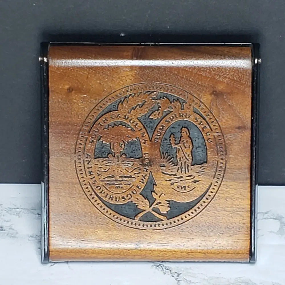 Wood South Carolina Post It Note Holder Vintage Decor