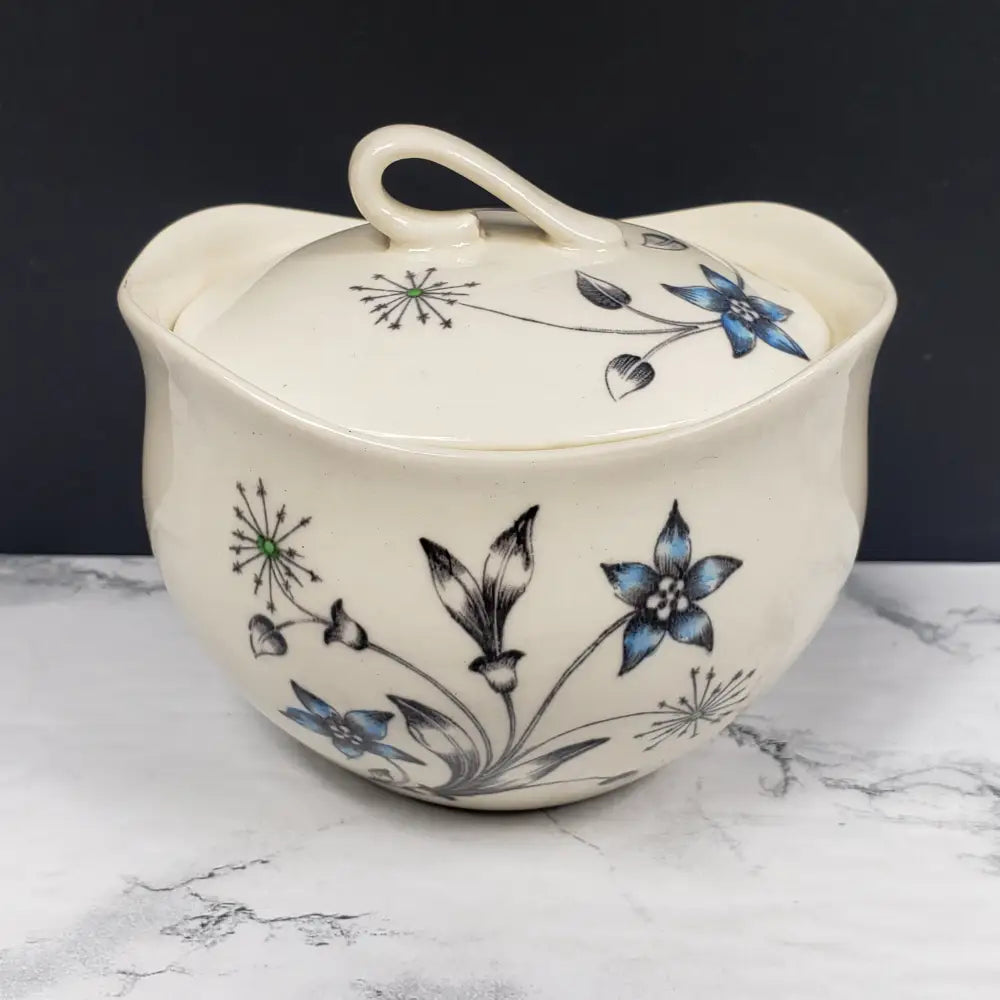 Titania Floral Starburst Sugar Bowl England Mid Century Decor