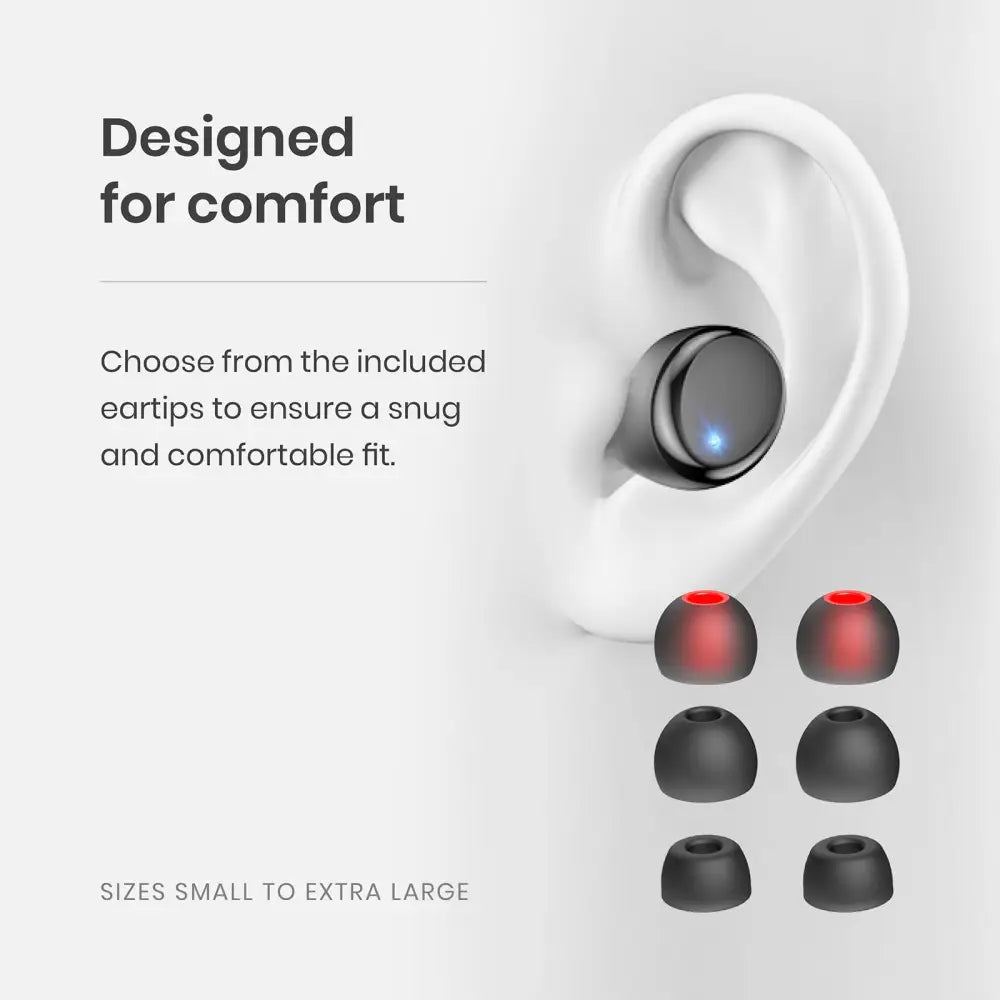 Tozo T6 Wireless Earbuds Bluetooth 5.3 Headphones Ergonomic Design In-Ear Headset 50Hrs Playtime
