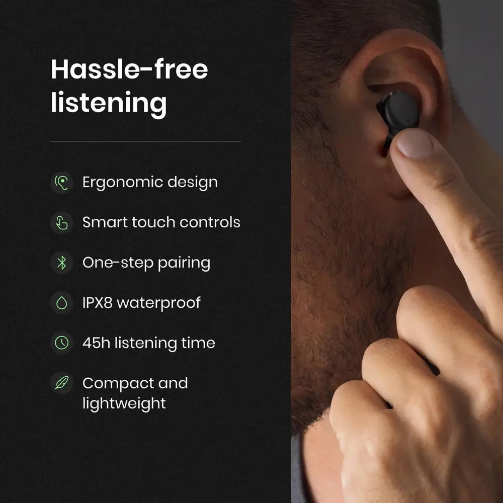 Tozo T6 Wireless Earbuds Bluetooth 5.3 Headphones Ergonomic Design In-Ear Headset 50Hrs Playtime