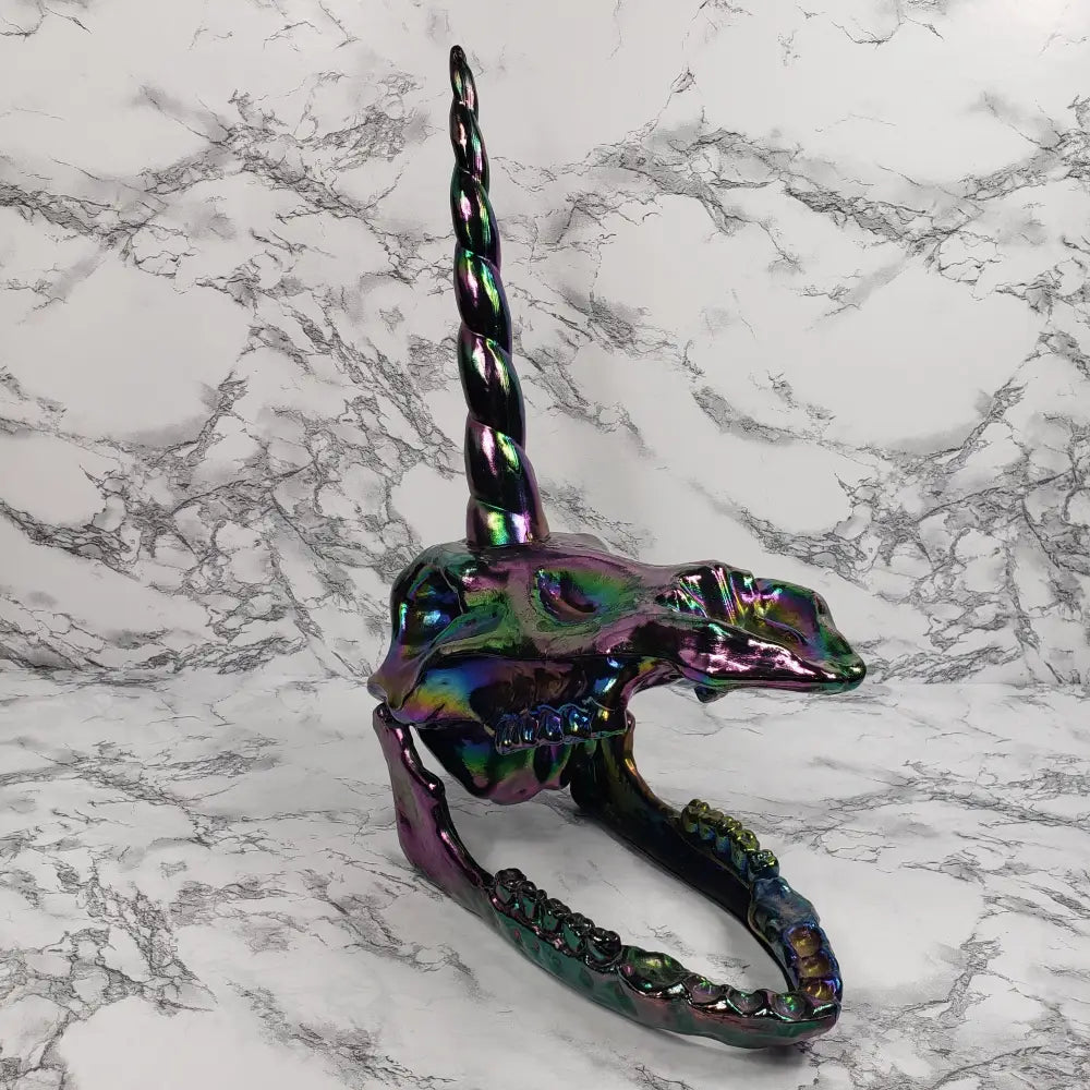 Unicorn Skull Articulated Crazy Bonez Pearlescent Home & Garden