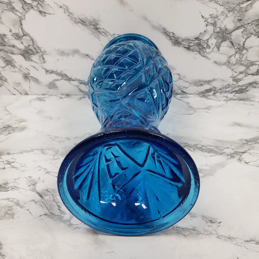 Vase Blue Glass Taiwan Vintage Vases