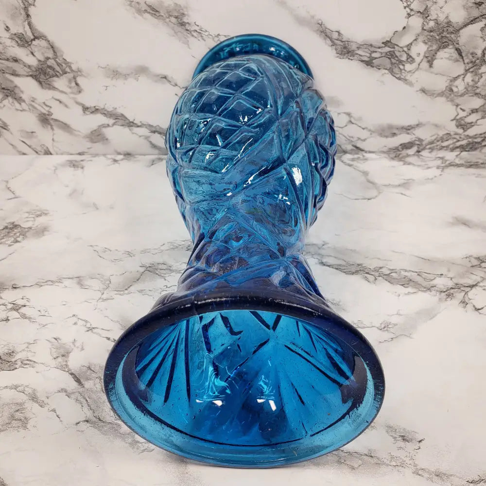 Vase Blue Glass Taiwan Vintage Vases
