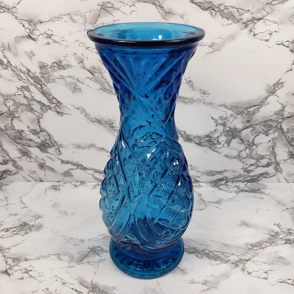 Vase Blue Glass Taiwan Vintage Vases