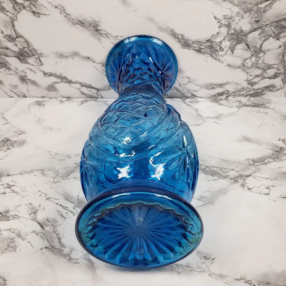 Vase Blue Glass Taiwan Vintage Vases