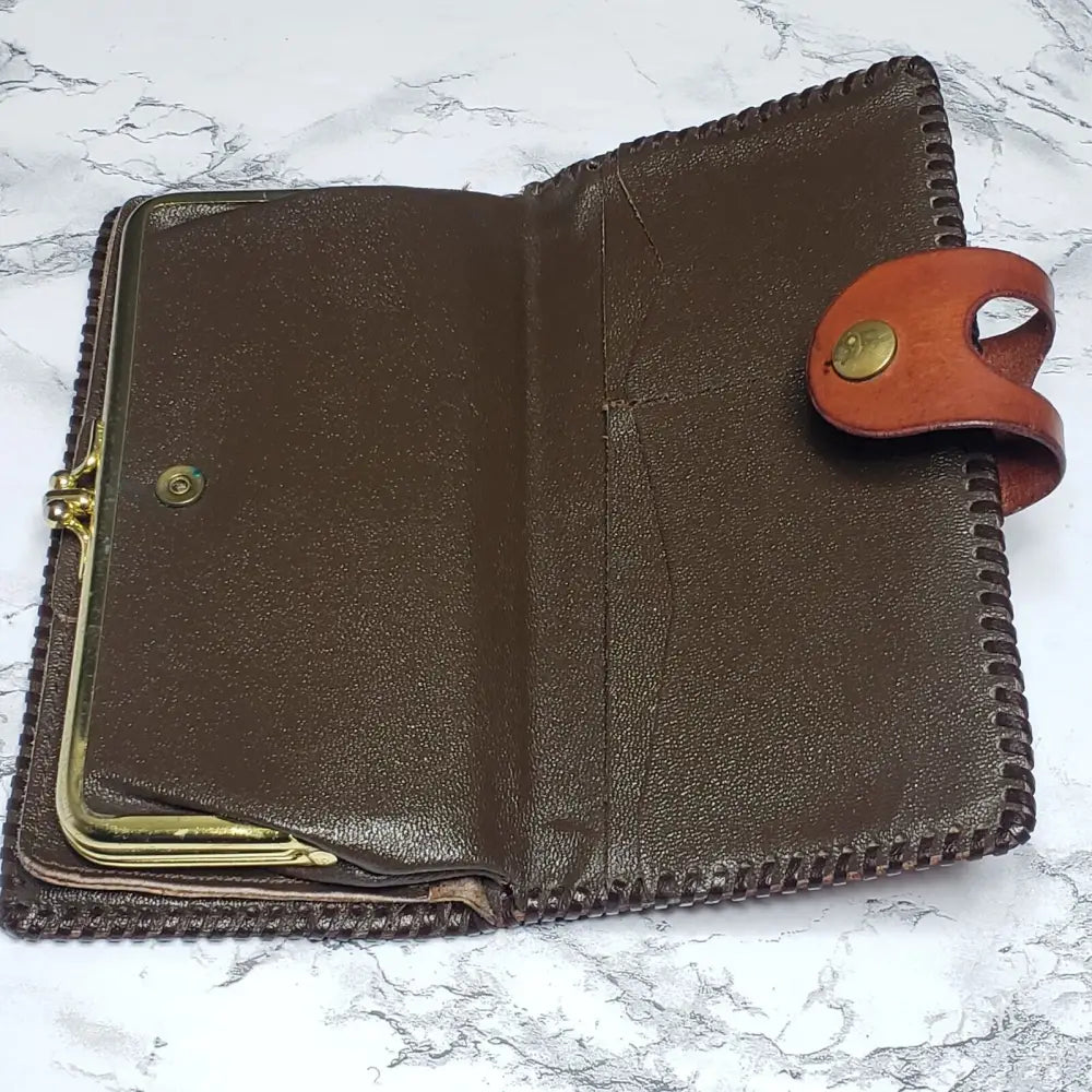 Womens Hand Tooled Leather Wallet Mary (Vintage)