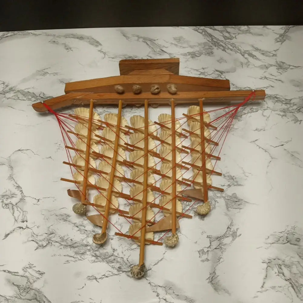 Wood Seashell Ship ( Vintage ) Decor