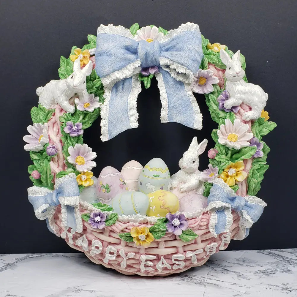 York Resin Easter Wreath Vintage Decor