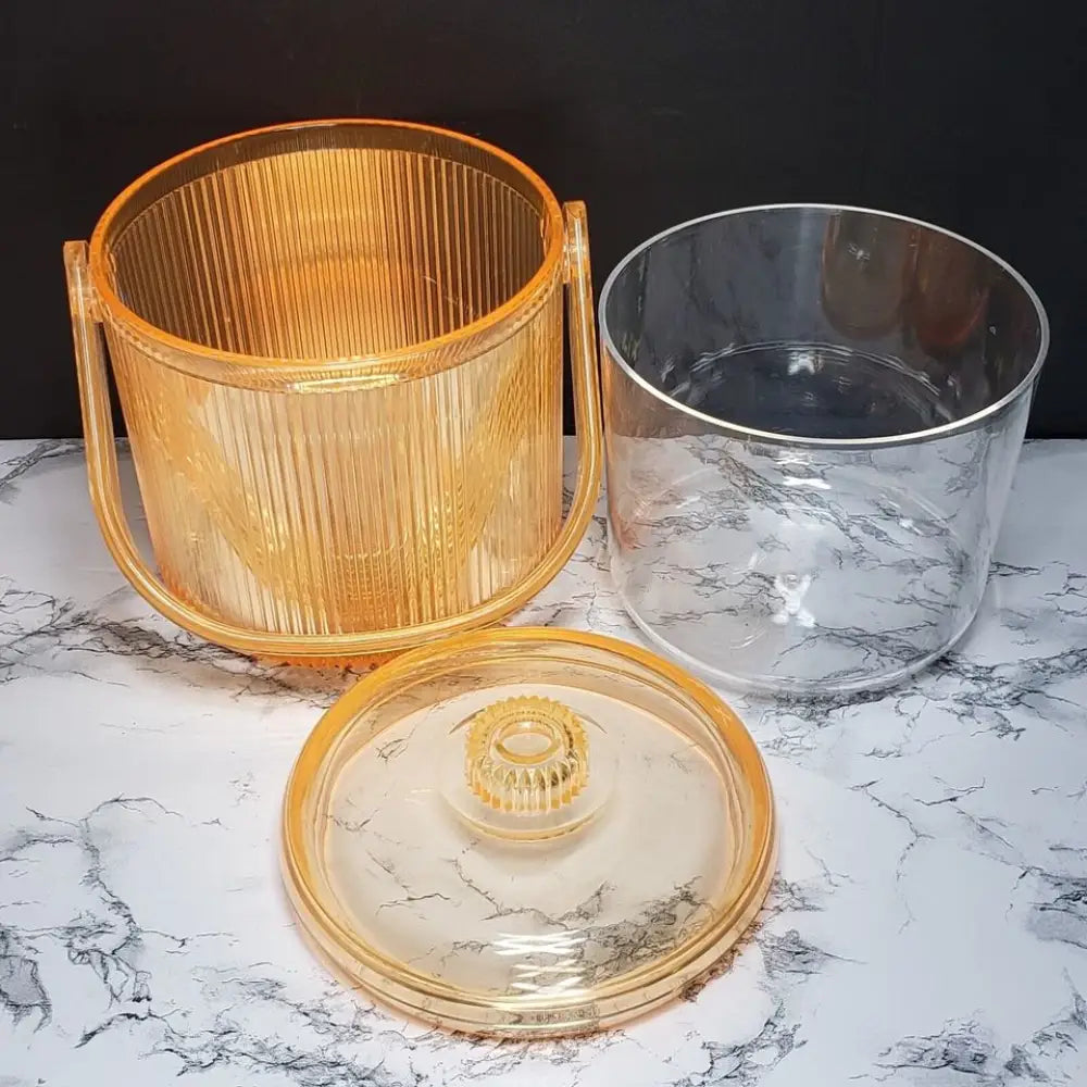 8 Piece Lucite Ice Bucket and Tumbler Set Vintage - Decor