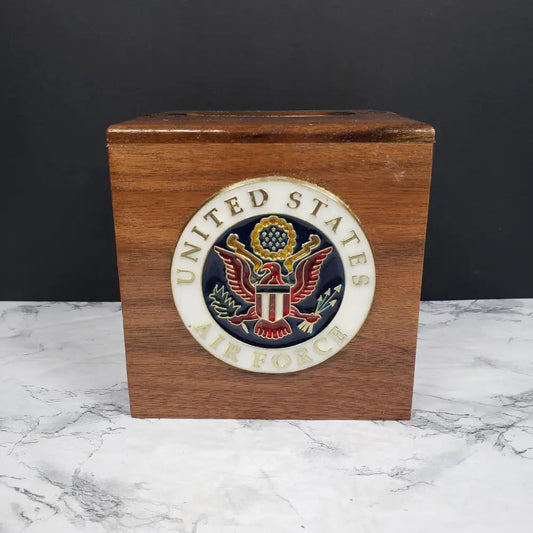 Air Force Solid Wood Tissue Box Cover Vintage Collectibles