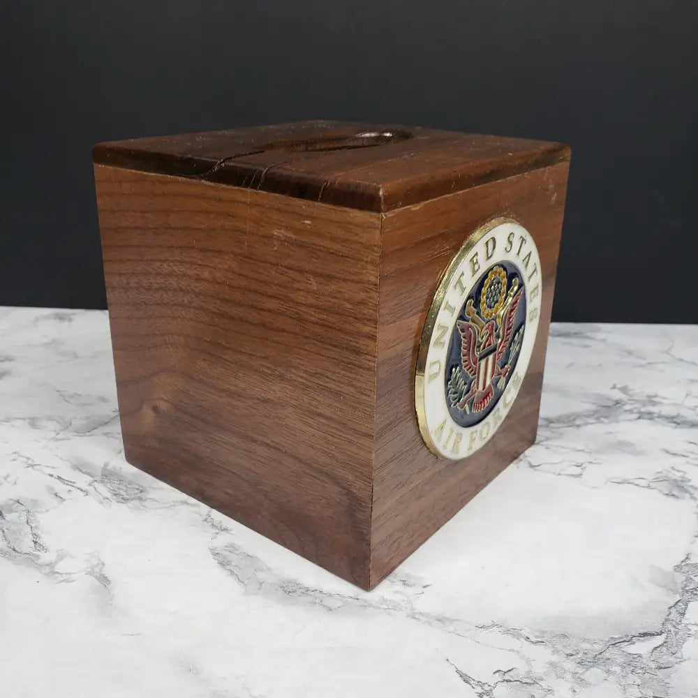 Air Force Solid Wood Tissue Box Cover Vintage Collectibles