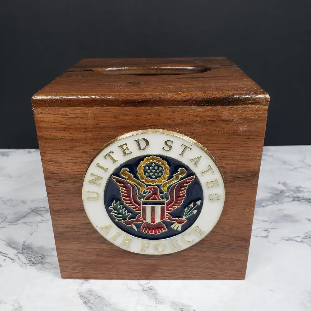 Air Force Solid Wood Tissue Box Cover Vintage Collectibles