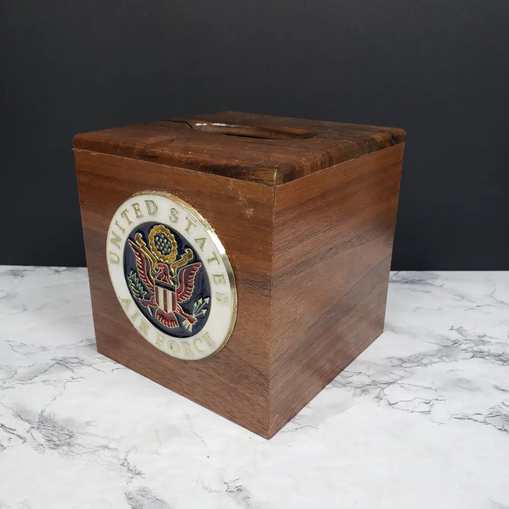 Air Force Solid Wood Tissue Box Cover Vintage Collectibles
