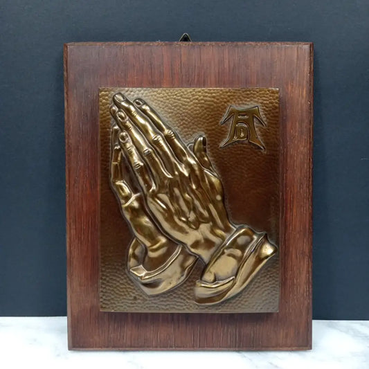 Albrecht Durer Praying Hands Wood Brass Wall Decor ( Vintage )