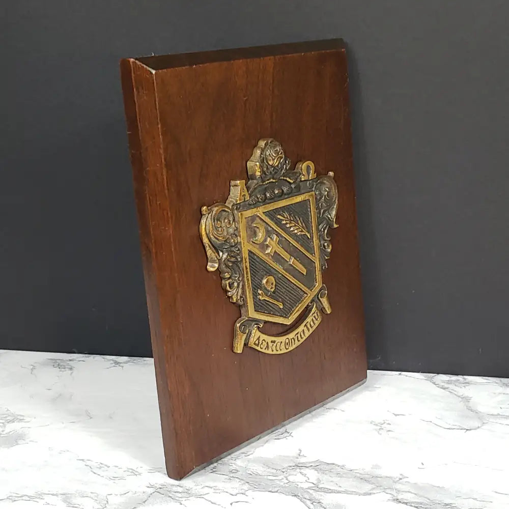 Alpha Omega Delta Theta Tau Sorority Bronze Wood Wall Plaque Antique Collectibles