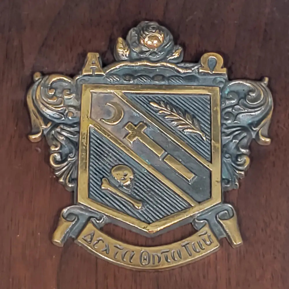 Alpha Omega Delta Theta Tau Sorority Bronze Wood Wall Plaque Antique Collectibles