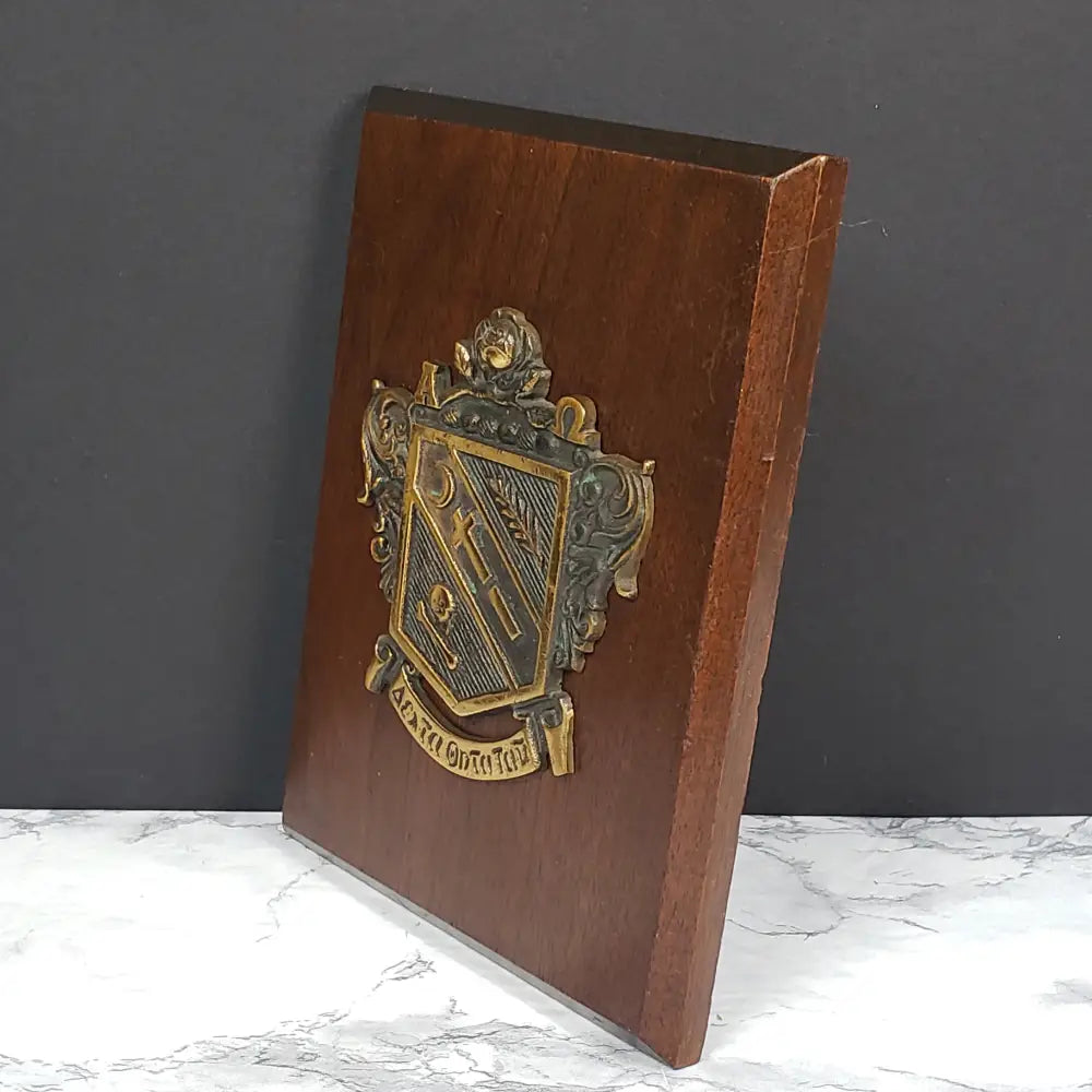 Alpha Omega Delta Theta Tau Sorority Bronze Wood Wall Plaque Antique Collectibles