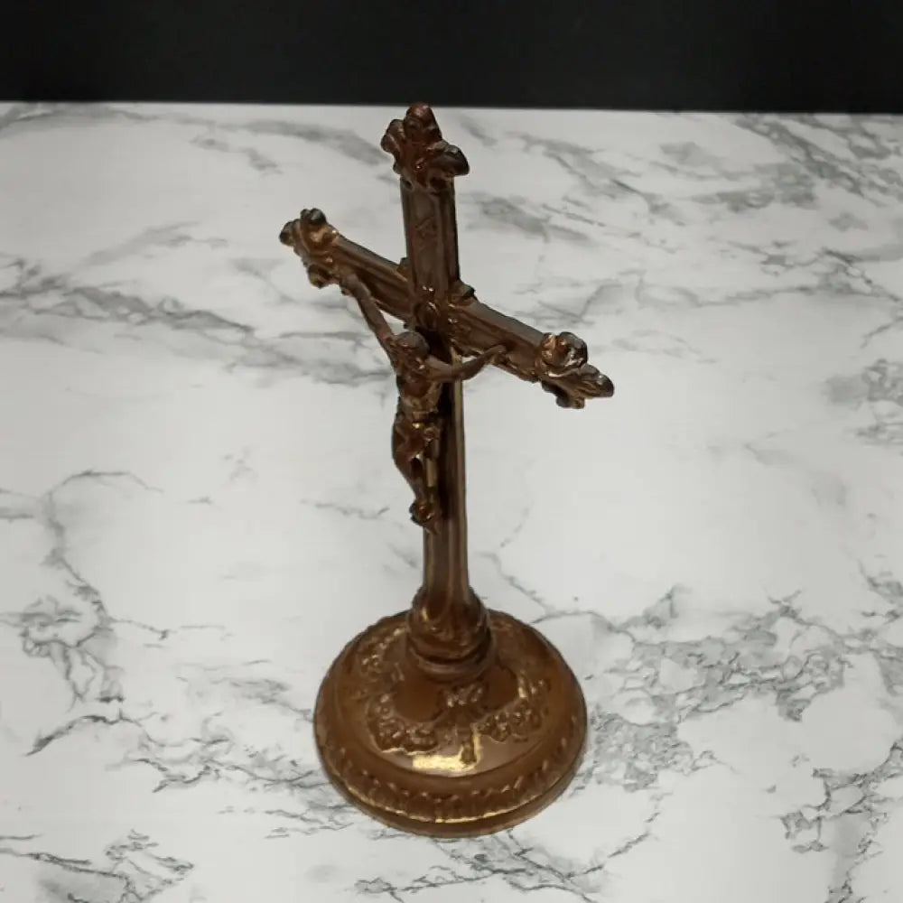 Alter Crucifix Solid Metal ( Vintage ) Decor