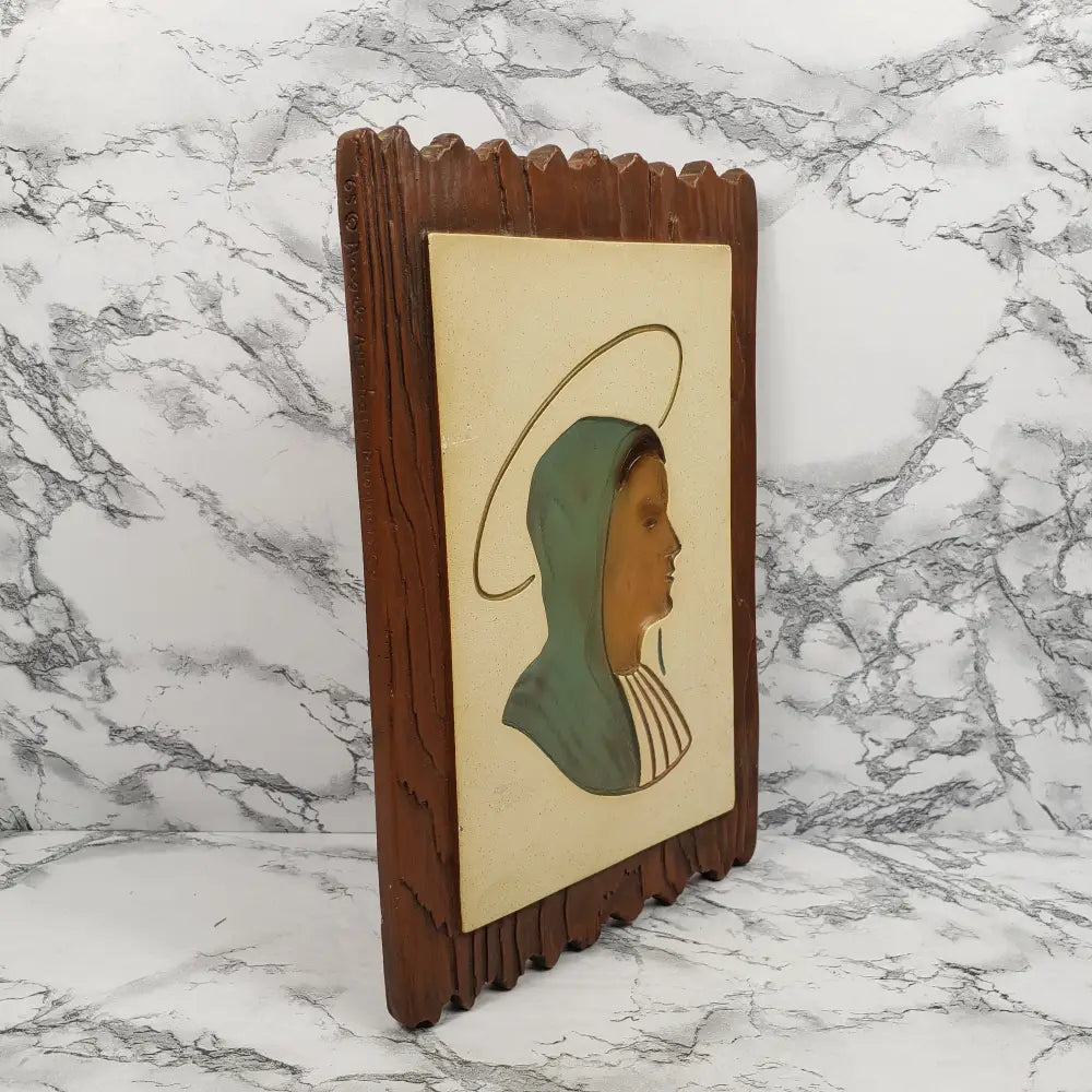 Angeli Artcraft Mary Jesus Reverse Relief Wall Art Vintage Decor