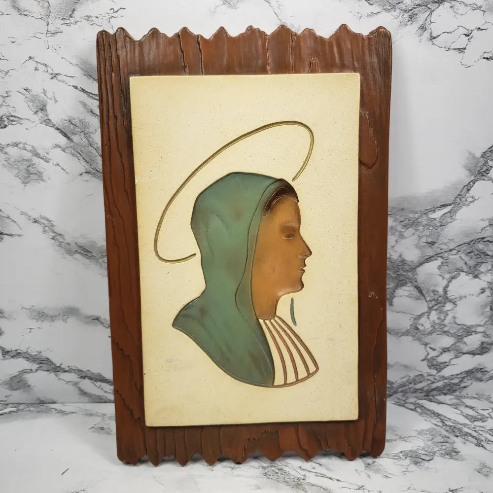 Angeli Artcraft Mary Jesus Reverse Relief Wall Art Vintage Decor