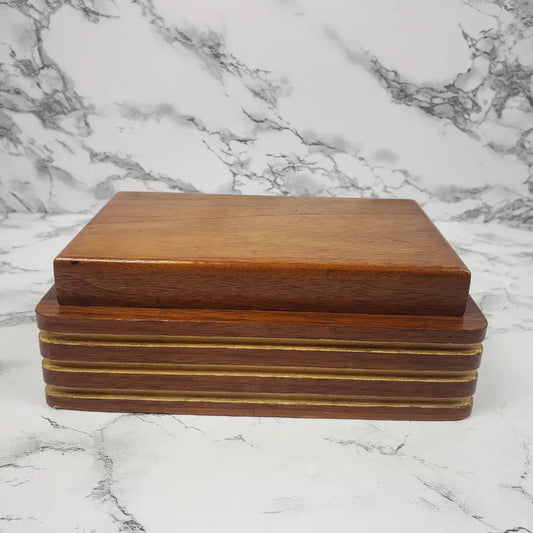 Art Deco Solid Wood Box Handmade Vintage Decor