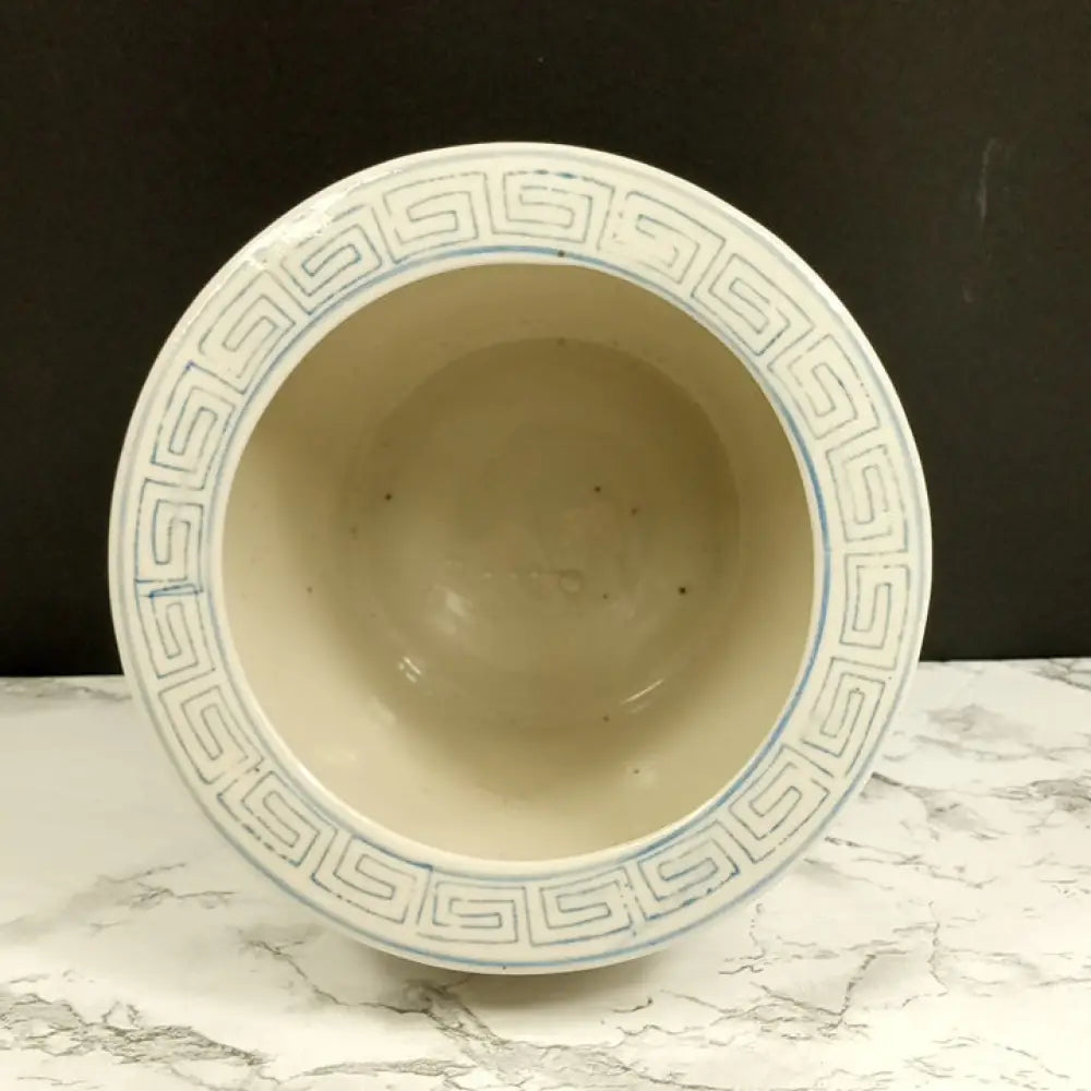 Asian Hand Painted Planter Pot Vintage Decor
