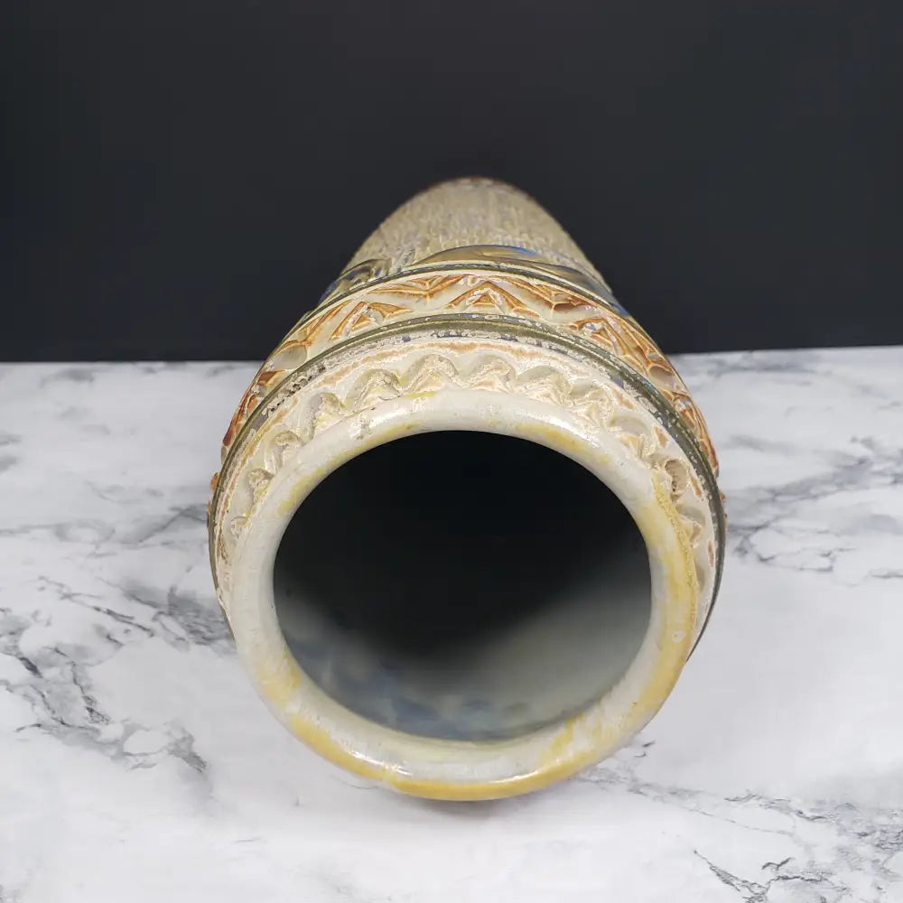 Asian Stoneware Dragon Vase Artist Signed Vintage Vases