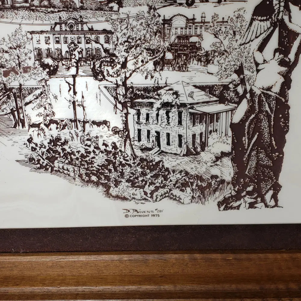 Atlanta Etched Marble Wall Art David Bivens 1975 (Vintage) Decor