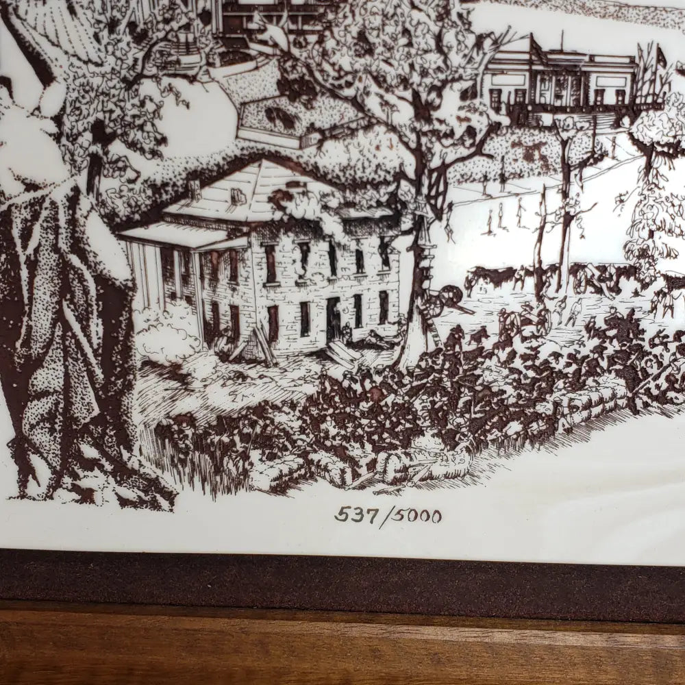 Atlanta Etched Marble Wall Art David Bivens 1975 (Vintage) Decor