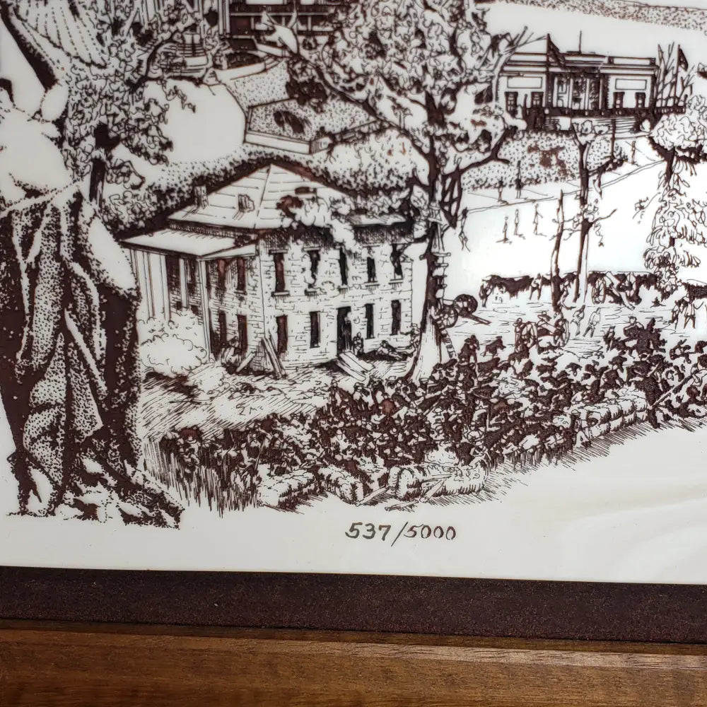 Atlanta Etched Marble Wall Art David Bivens 1975 (Vintage) Decor