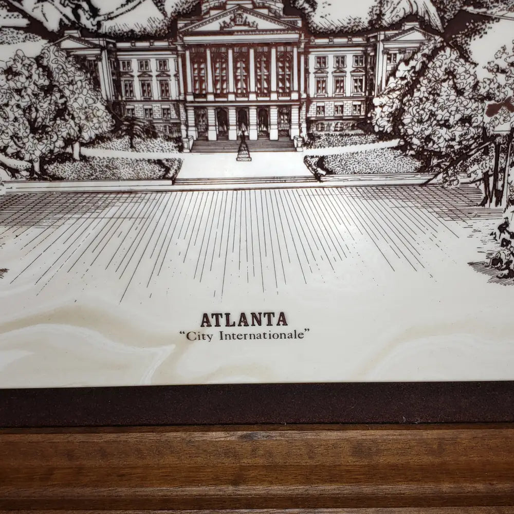 Atlanta Etched Marble Wall Art David Bivens 1975 (Vintage) Decor