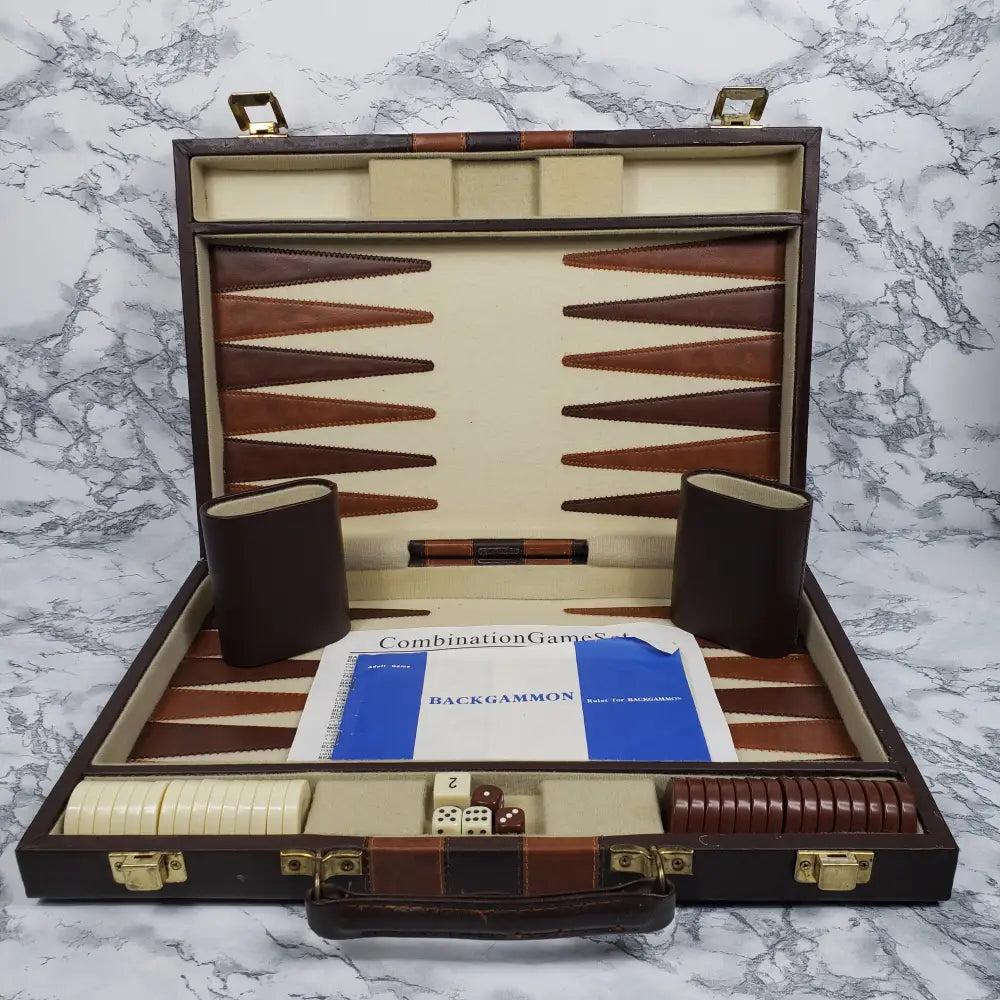 Backgammon Set Case Vintage Games