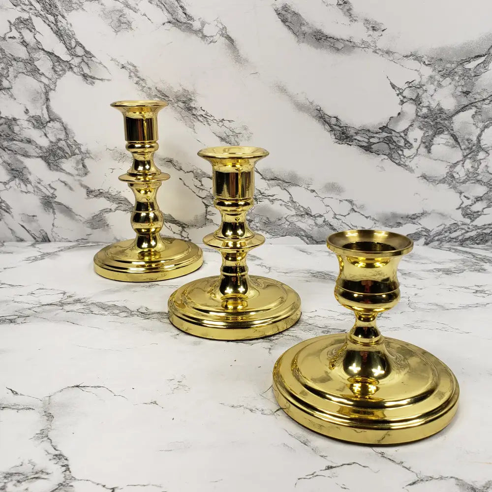 Baldwin Brass Candlesticks Set Of Three Vintage Decor