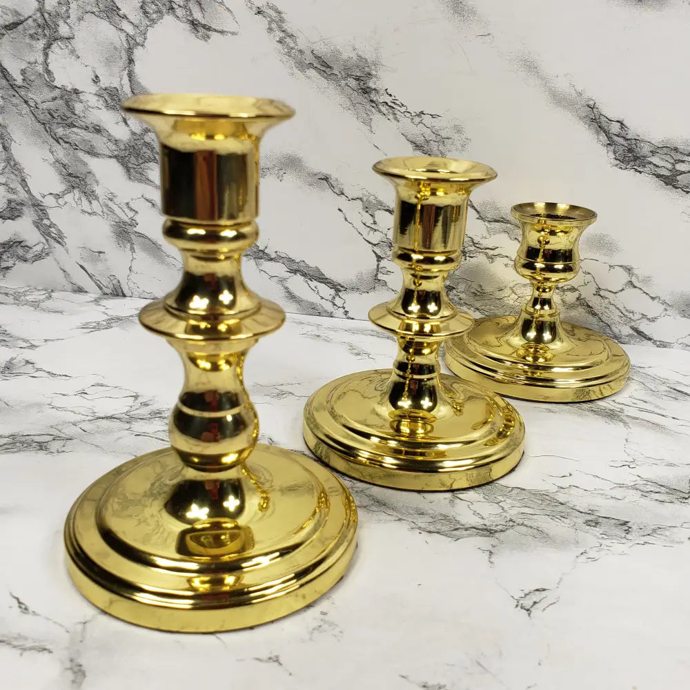 Baldwin Brass Candlesticks Set Of Three Vintage Decor