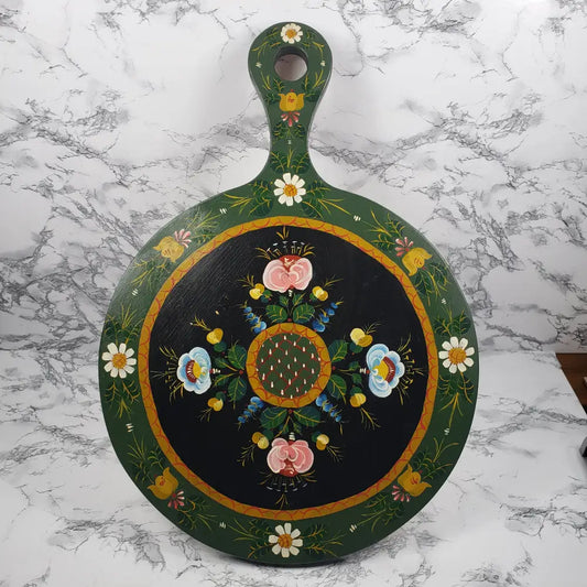 Bavarian Hand Painted Bread Board Wall Decor Vintage