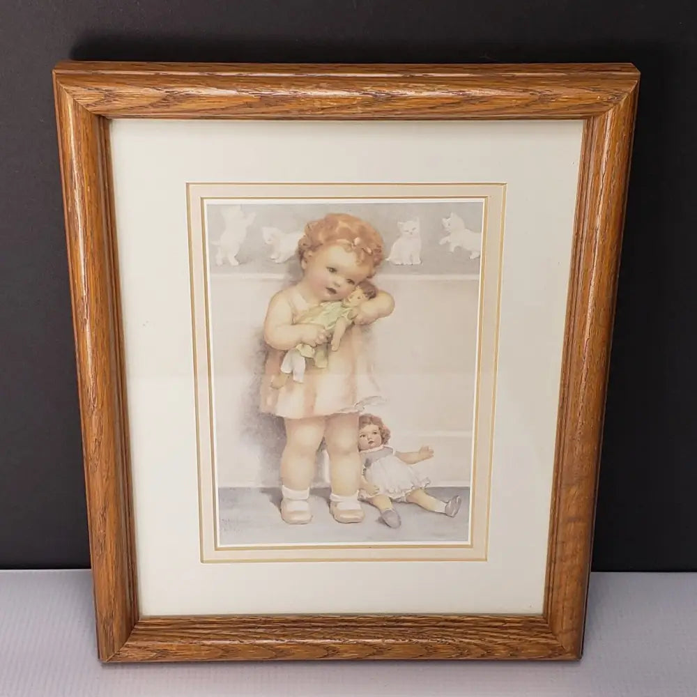 Bessie Pease Gutmann Framed/Matted Girls Bedroom Pictures Set Of 3 Vintage Decor