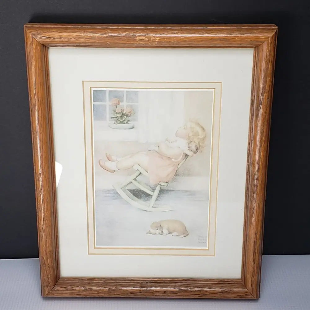 Bessie Pease Gutmann Framed/Matted Girls Bedroom Pictures Set Of 3 Vintage Decor