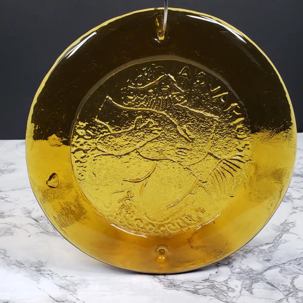 Blenko Handcraft Aquarius Art Glass Suncatcher Vintage Collectibles