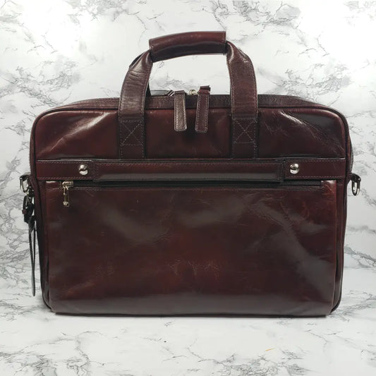 Bosca Italian Leather Stringer Bag Laptop Briefcase Attache Briefcases