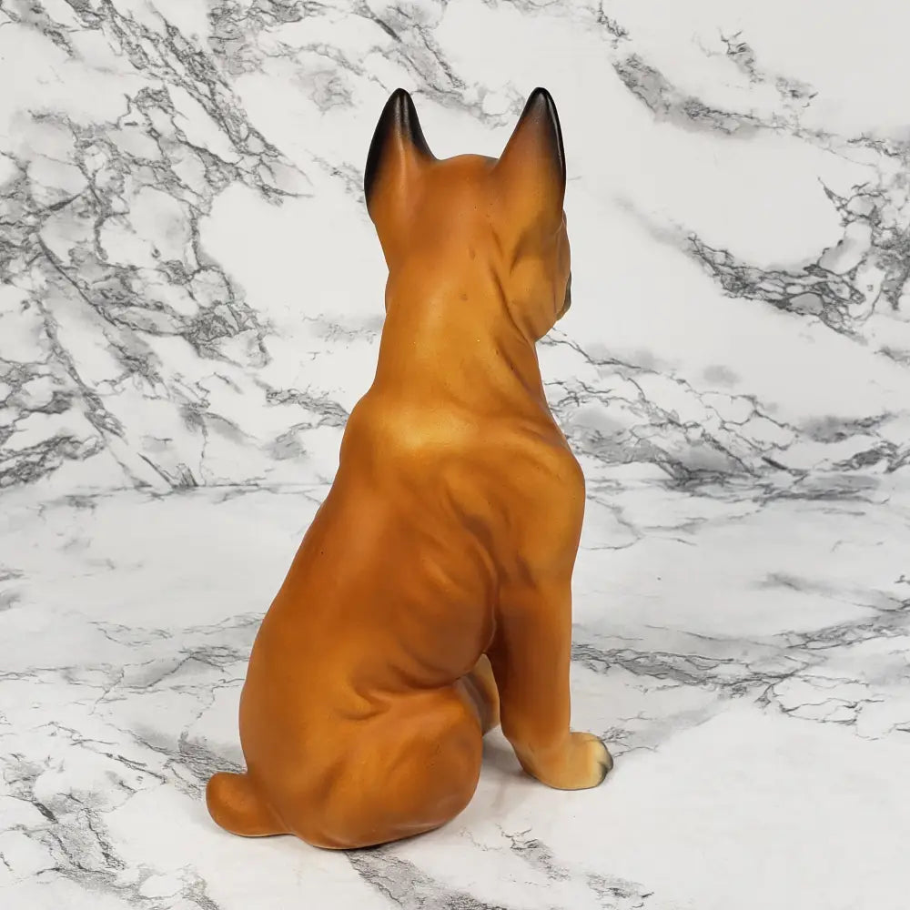 Boxer Dog Porcelain Hand Painted Figurine Mid Century Collectibles