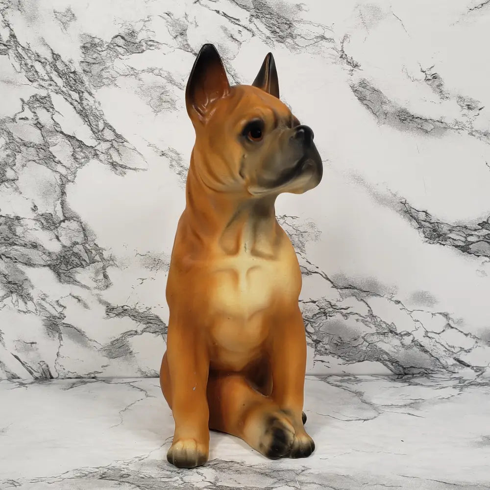 Boxer Dog Porcelain Hand Painted Figurine Mid Century Collectibles