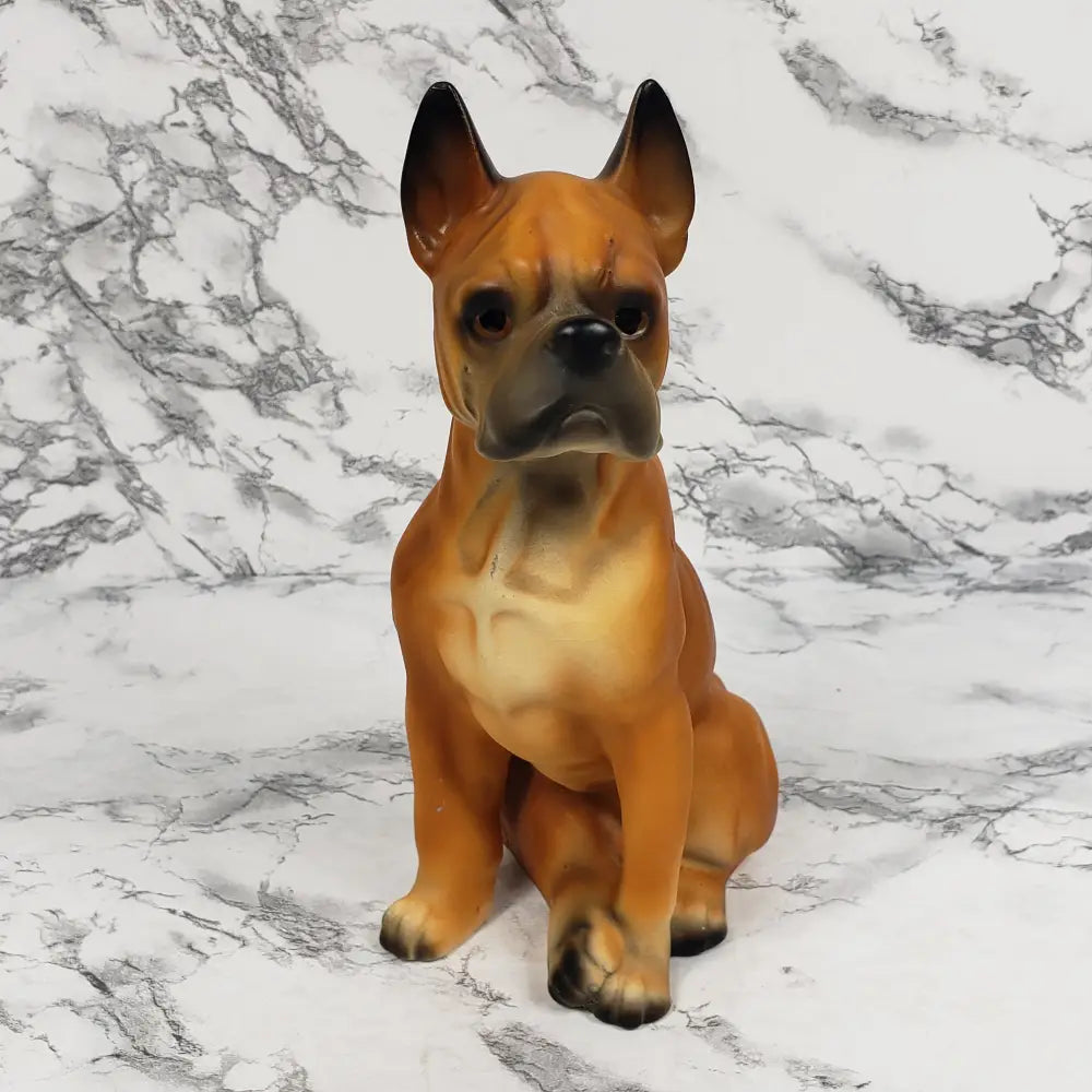 Boxer Dog Porcelain Hand Painted Figurine Mid Century Collectibles